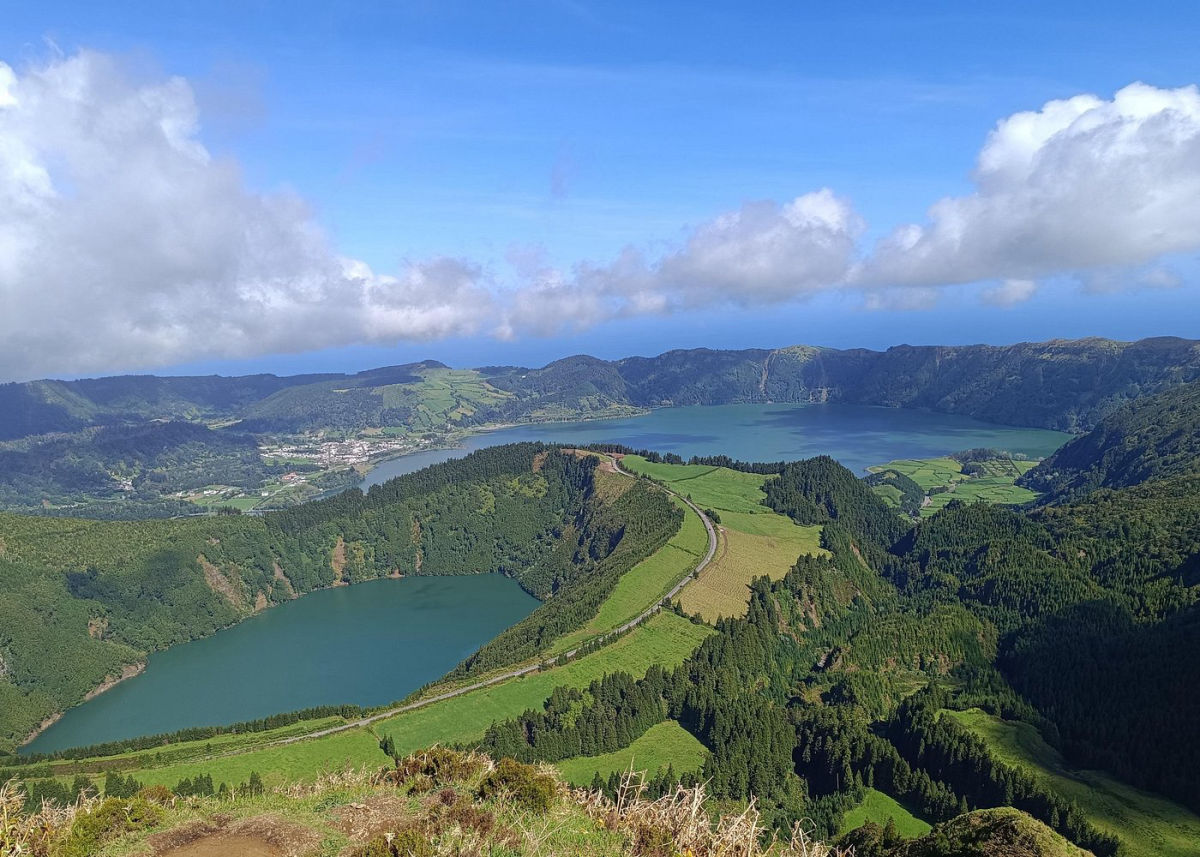 Azores landscape background